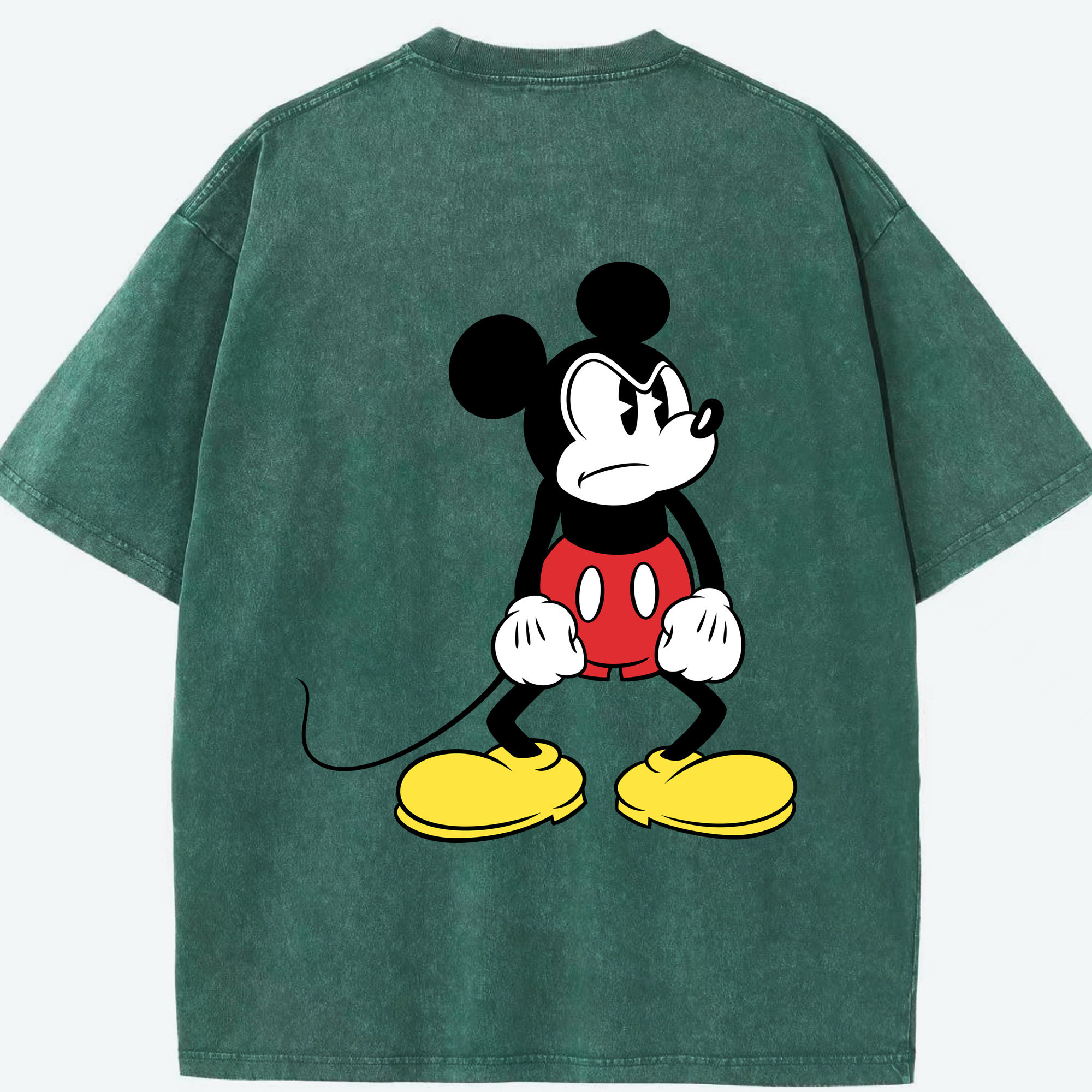 （画像用） ミッキーマウス Mickey Mouse 綿100% ヴィンテージ風 半袖Tシャツ（背面プリント）